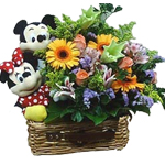 Wonderful Arrangement of Spring Flowers with Micky and Minnie