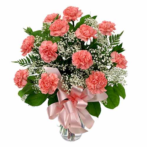 Impressive Love Delight Pink Carnations in a Vase
