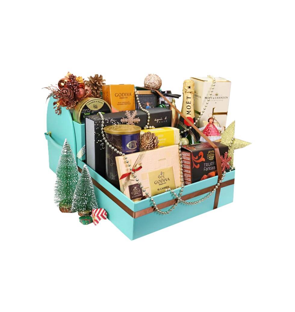 This hamper is wrapped in a gold gift box with bea......  to North Point