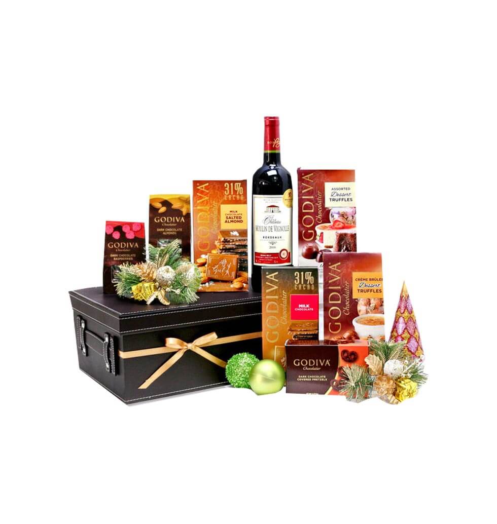 Christmas gift basket from Godiva