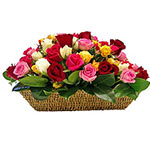 This everlasting bouquet of multicolored roses will definitely melt her heart aw...
