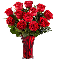 Delightful 12 Red Roses Bouquet
