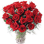 Exotic 24 Red Roses in Basket / Vase
