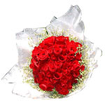 Blossoming Fifty Valentines Red Roses Bouquet