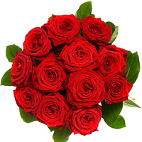 Breathtaking Valentines Twelve Red Roses Arrangement and a Free Heart Stick