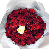 Classic My Only One 49 Long-Stemmed Red Roses, with Special 1 Long-Stemmed White Rose.