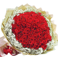Classy Bouquet of 99 Fiery Red Roses, A True Confession