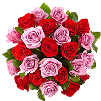 Elegant Pink and Red Roses Bouquet, Just Breathless