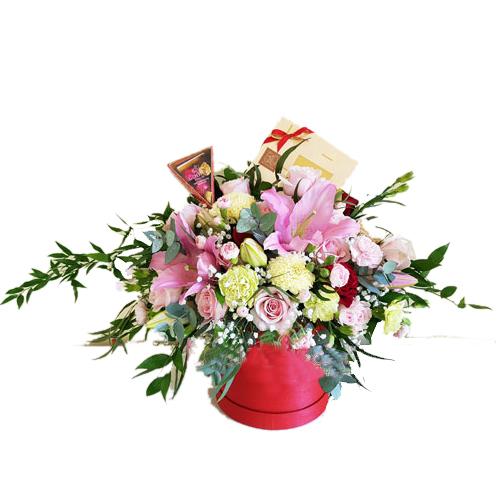 Sweet Sensations Chocolate Box with Mix Floral Wises