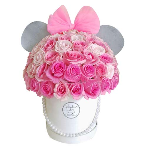 Artistic Minnie Flower Arrangement in a Box