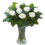 Elegant White Rose Vase