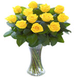 Elegant Yellow Rose Vase