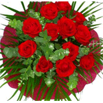 A stunning compact and modern arrangement of 12 Red roses.
...