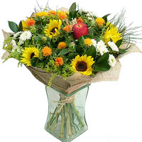 Wild  is a wild and sunny bouquet made with 6 Sunf...
