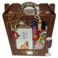 An impressive Purim box that contains home cake, m...