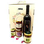 Dazzling Triple Delight Gift Box with Honey, Olives and Wine