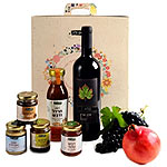 Delightful Continental Treat Gift Box with Wine