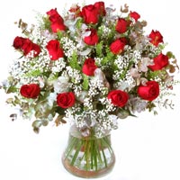 Red n White Roses  Bouquet