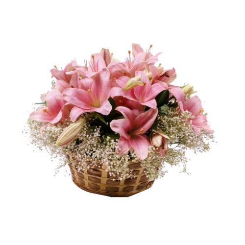 Basket Filled with Lillies