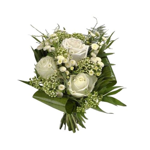 Bouquet of 3 white roses