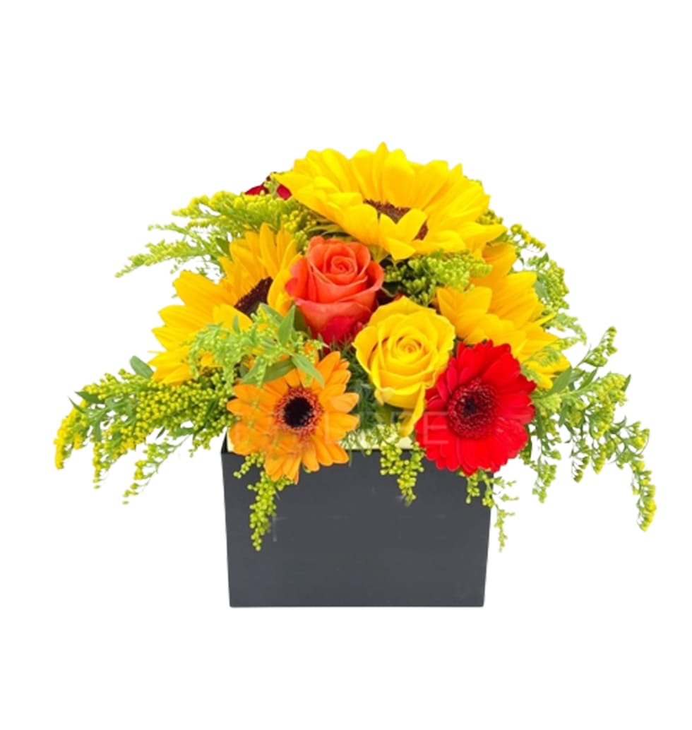 Box Of Vibrant Flowers