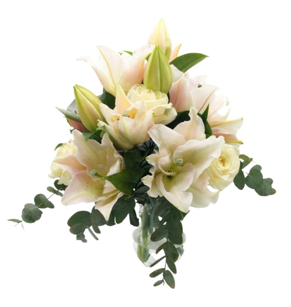 Send a special someone this lovely white flower ar......  to Pozzuoli