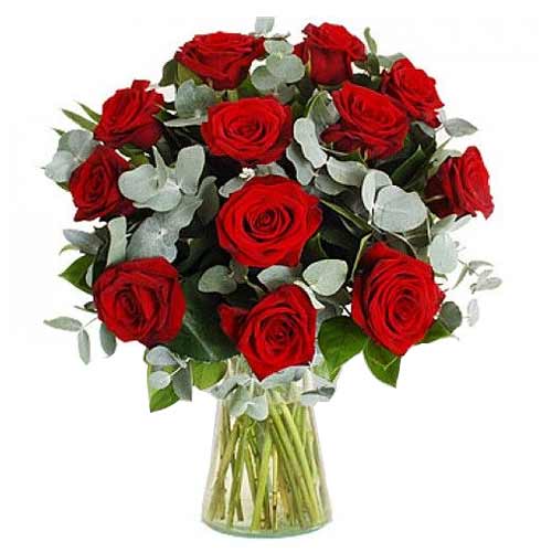 Captivating 12 Red Roses Bunch