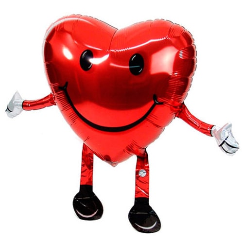 Magical 26 Smiley Red Heart Air-walker Balloons with Love