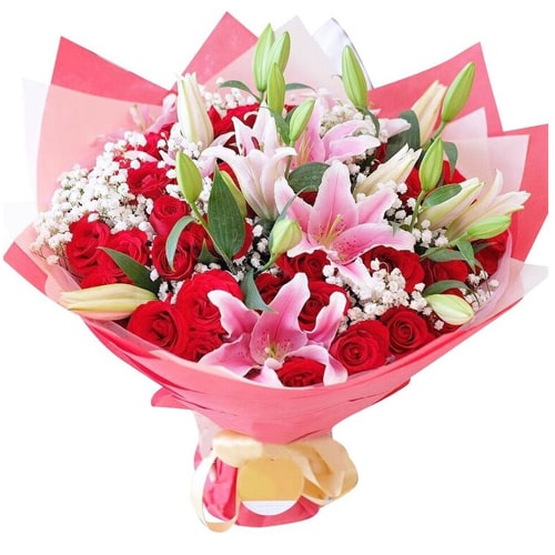 Majestic Mixed Flower Arrangement with Love