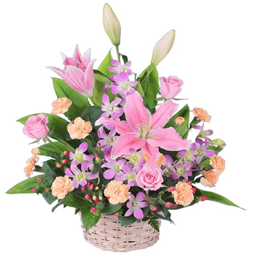 Lovely Basket of Seasonal Flowers 