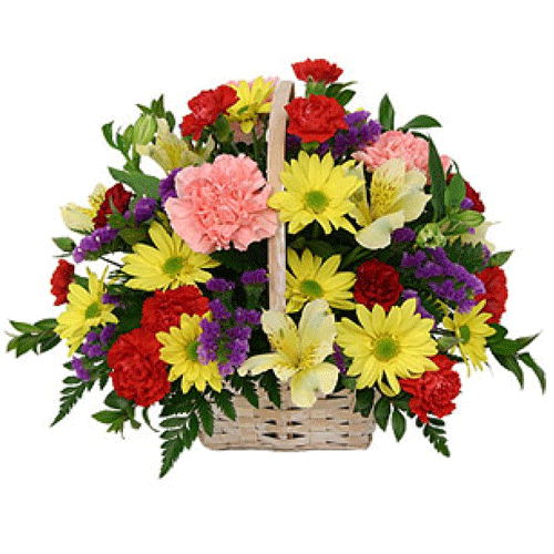 Graceful Basket of Blushing Flower