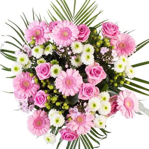 Charming Pink Fresh Seasonal Flowers with Love