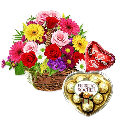 Dazzling Flowers, Chocolates and Balloon
