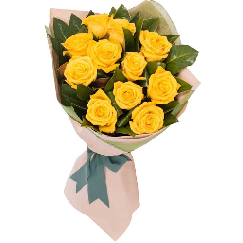 Mesmerizing Brighten the Day 12 Yellow Roses Bouquet