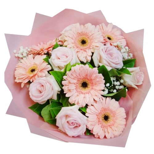 Be happy by sending this Classic Pink Roses and Fa......  to Fukui