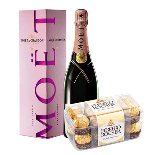 Exotic Fun Time Moet Chandon Champagne(0.75 Lt.) and Chocolates