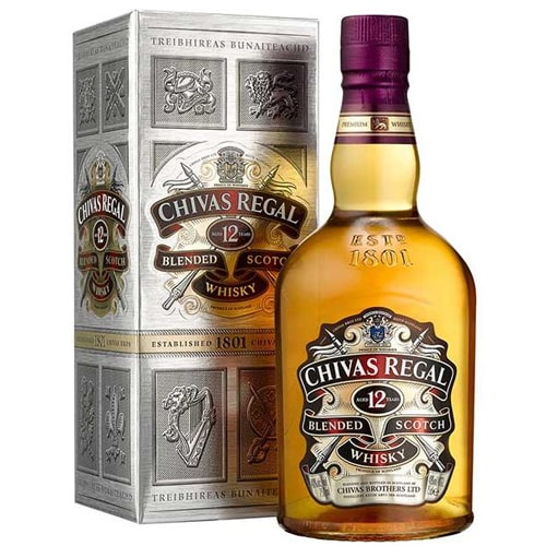 Smooth-Textured Chivas Regal 12 Year Old Scotch Whiskey (75cl)with Love