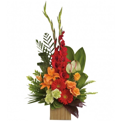 Traditional Evergreen Love Mix Floral Basket