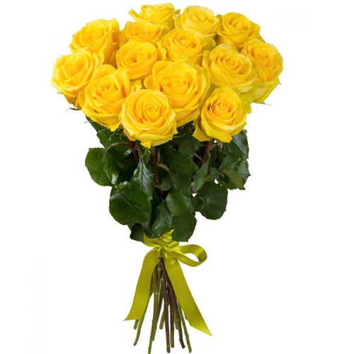 Color-Coordinated Bright Blush Yellow Roses Bouquet