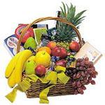 Fruits and gourmet basket