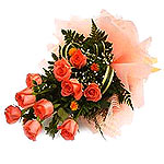 Orange Roses Bunch with Wishes