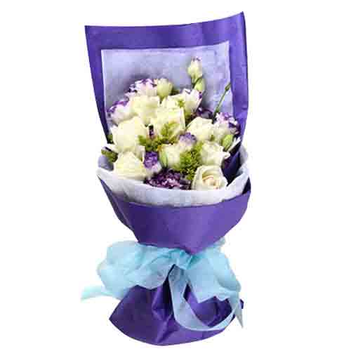 Passionate Reflection of Purity White Roses Bouquet