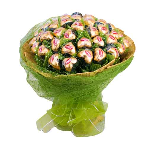 Celebrate in style with this Exceptional Lamour Belgian Chocolate Bouquet and ga...