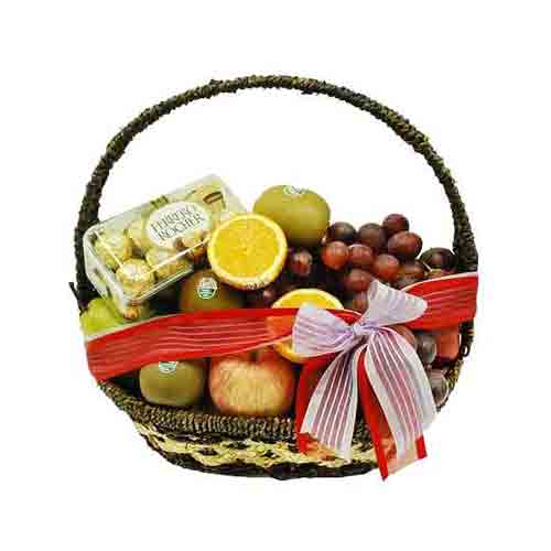 Premium Various Fruits N Ferraro Rocher Basket