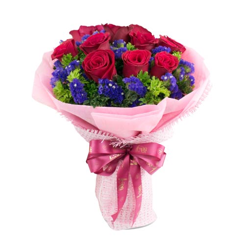 Pretty Red Color Roses Bunch