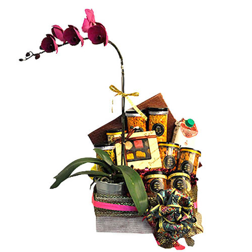 Exclusive Diwali Assortments Hamper with Phalaenopsis Orchid