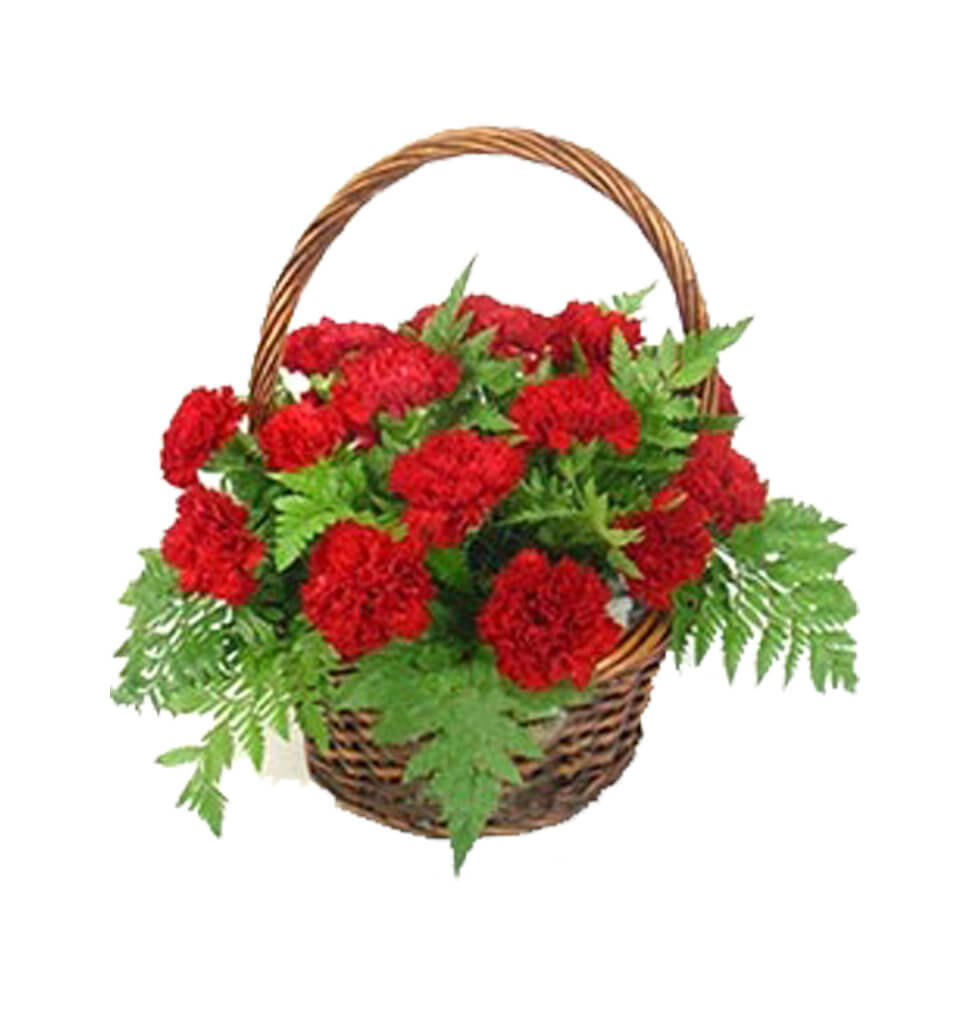 Basket Of Fresh Carnations