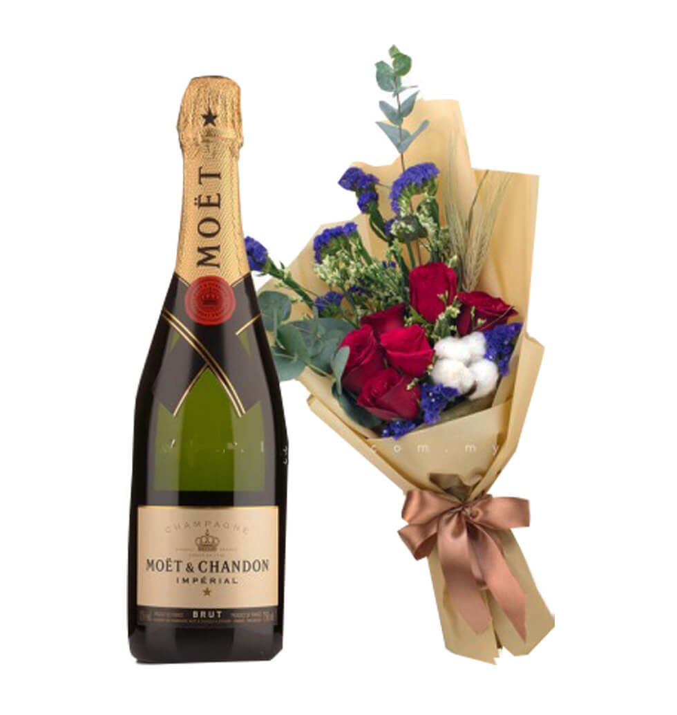 Champagne and Florist Bouquet