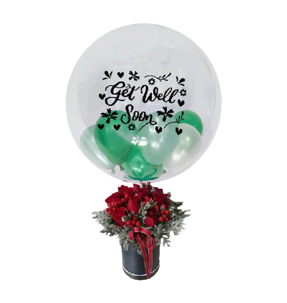 Roses and Balloon Bouquet
