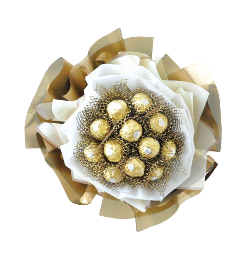 A bouquet of Ferrero Rocher may be a beautiful tok...